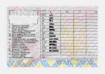 Категории водительских удостоверений на Украине